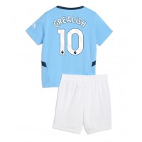 Manchester City Jack Grealish #10 Heimtrikotsatz Kinder 2024-25 Kurzarm (+ Kurze Hosen)